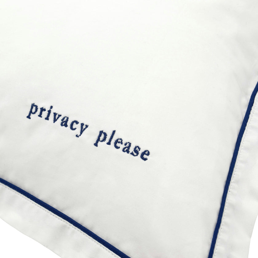 Navy Trim Decorative Pillow