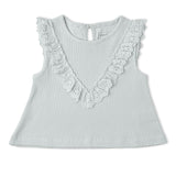 Organic Ruffle Top & Shorts Set - Fog