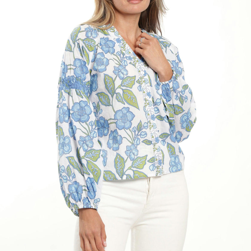 Carlie Blouse - Fleur Bleu