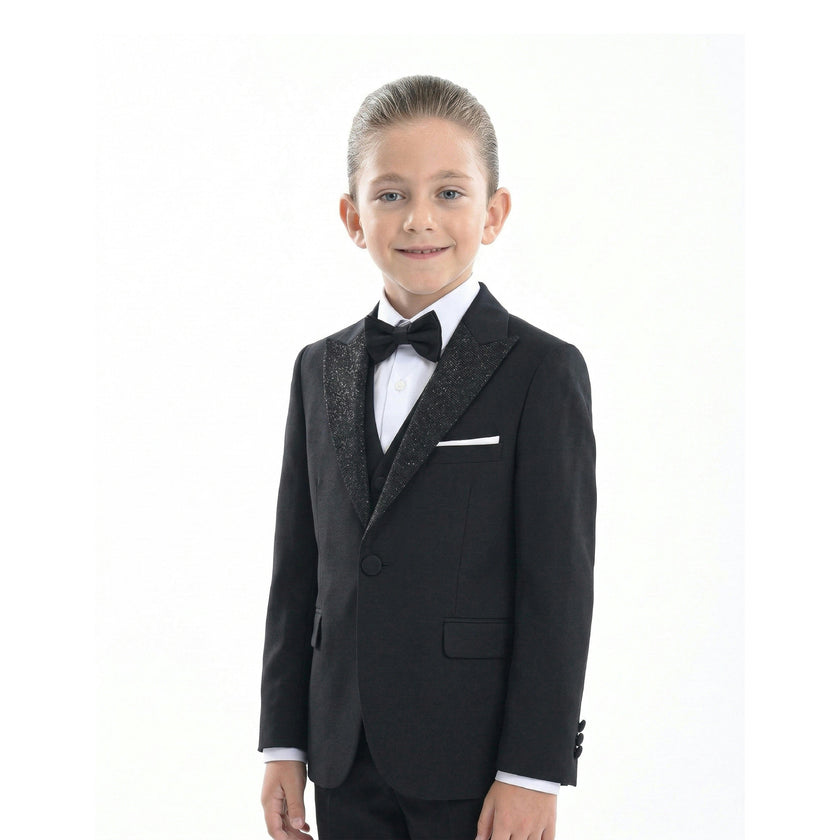 Black Classic Glitter Lapel Suit