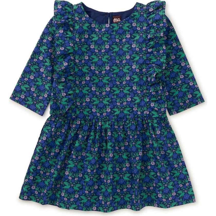 Ruffle Sleeve Dress, Blue