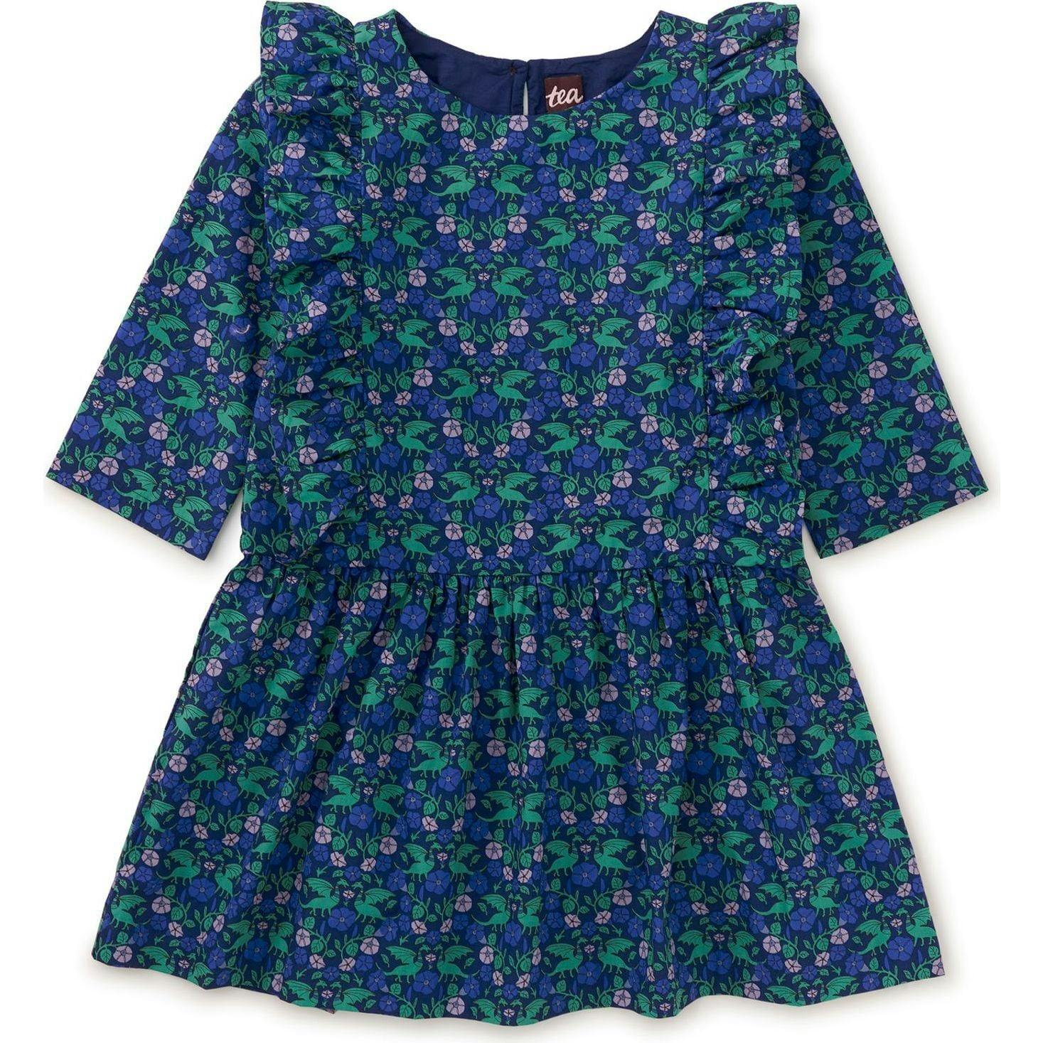 Ruffle Sleeve Dress, Blue