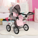 Bayer Design Dolls: Pram City Star - Grey, Pink, Butterfly