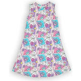 Comic Purple Bamboo Girls' Sleeveless Dress
