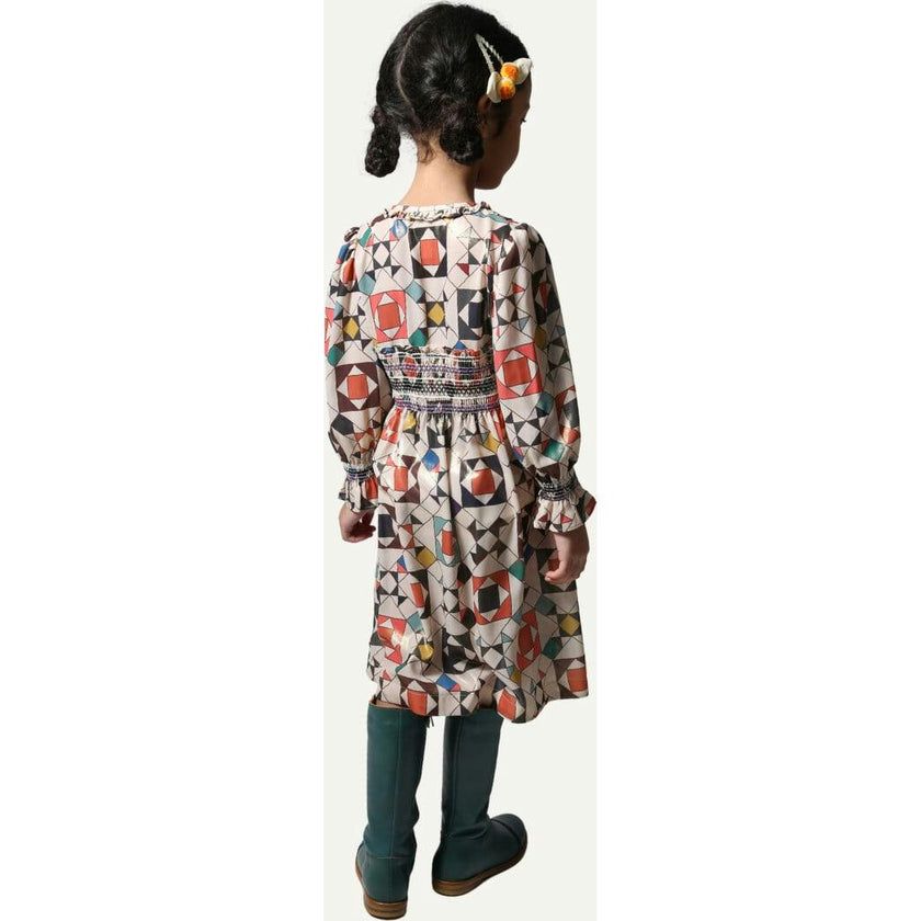 LUNA SMOCKED SHIRT DRESS