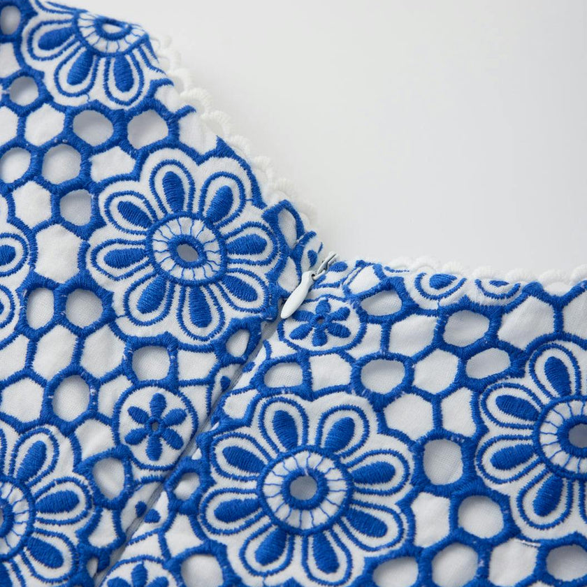 Skyla Sleeve Embroidered Mini Dress
