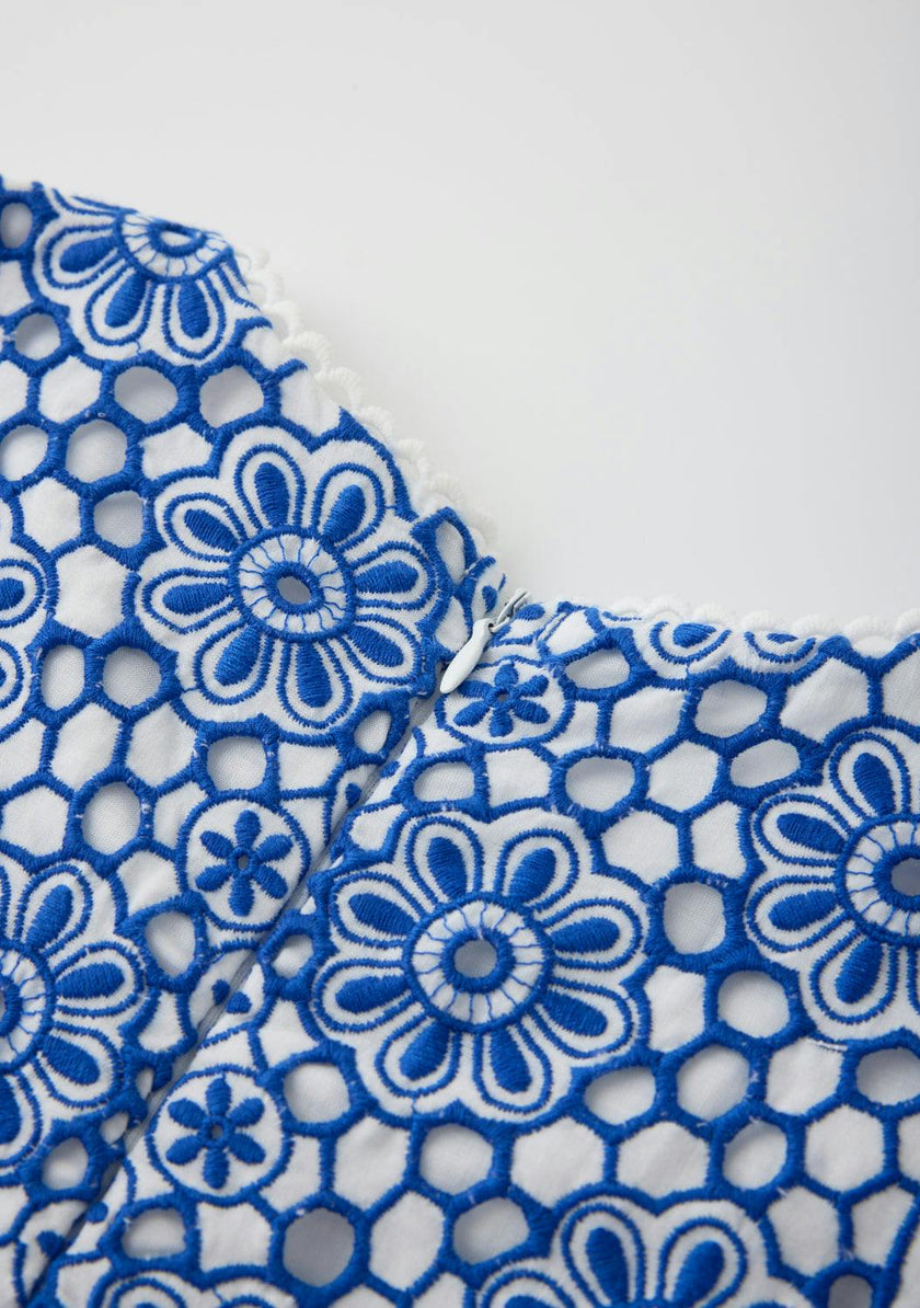 Skyla Sleeve Embroidered Mini Dress