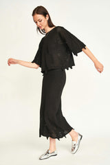 Lokaro Pointelle Top in Black