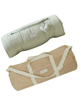 BLOOMERE Nap Mat Set (Green Gingham Beige Bag)