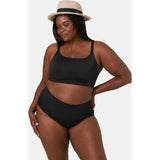 The High Waist Bikini Bottom - Eco Nylon - Black