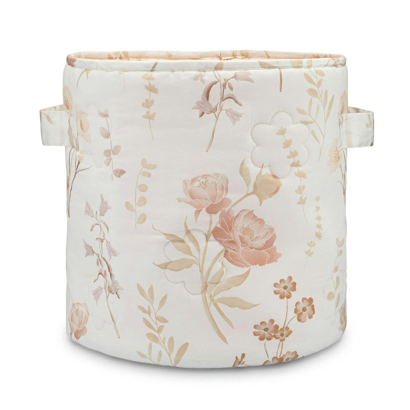 Violet Floral Quilted Storage Bin