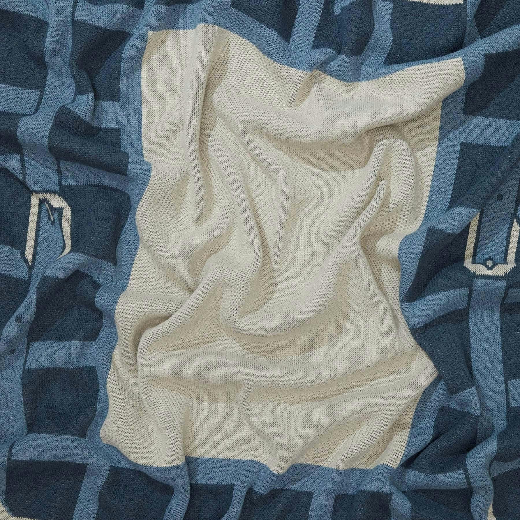 Cotton Sustainable Knit Throw Blanket - Equestrian Lattice