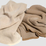 Merino Wool Sustainable Knit Solid Textured Throw Blanket - Wool Cardigan