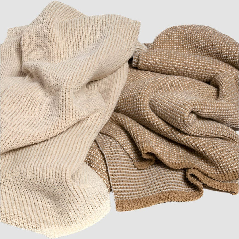 Merino Wool Sustainable Knit Solid Textured Throw Blanket - Wool Cardigan