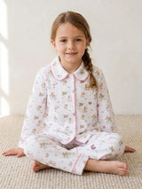 Roller Pups Girl Pima Cotton Kids Long Pajama Set