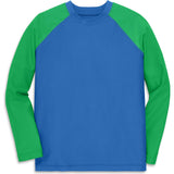Kids Long Sleeve Baseball Rash Guard, Blue