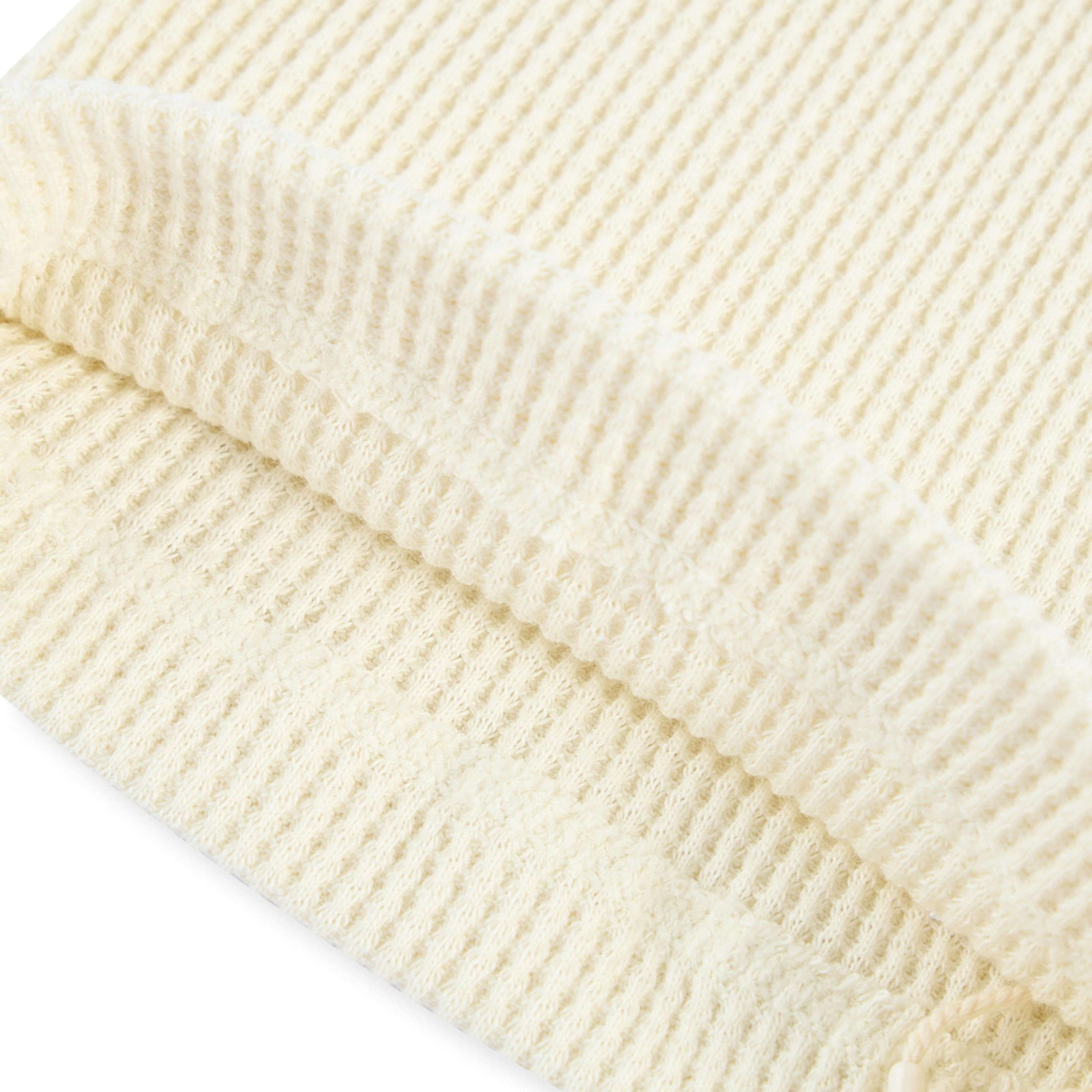 Vanilla Waffle Knotted Beanie Hat