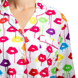 Women's Drawbertson Drippy Lips Night Shirt - Organic Cotton Poplin