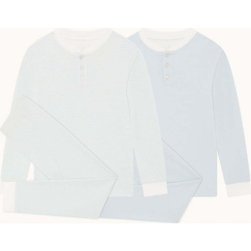 Derek Stripe Child Pyjama Two Piece Set  - Blue