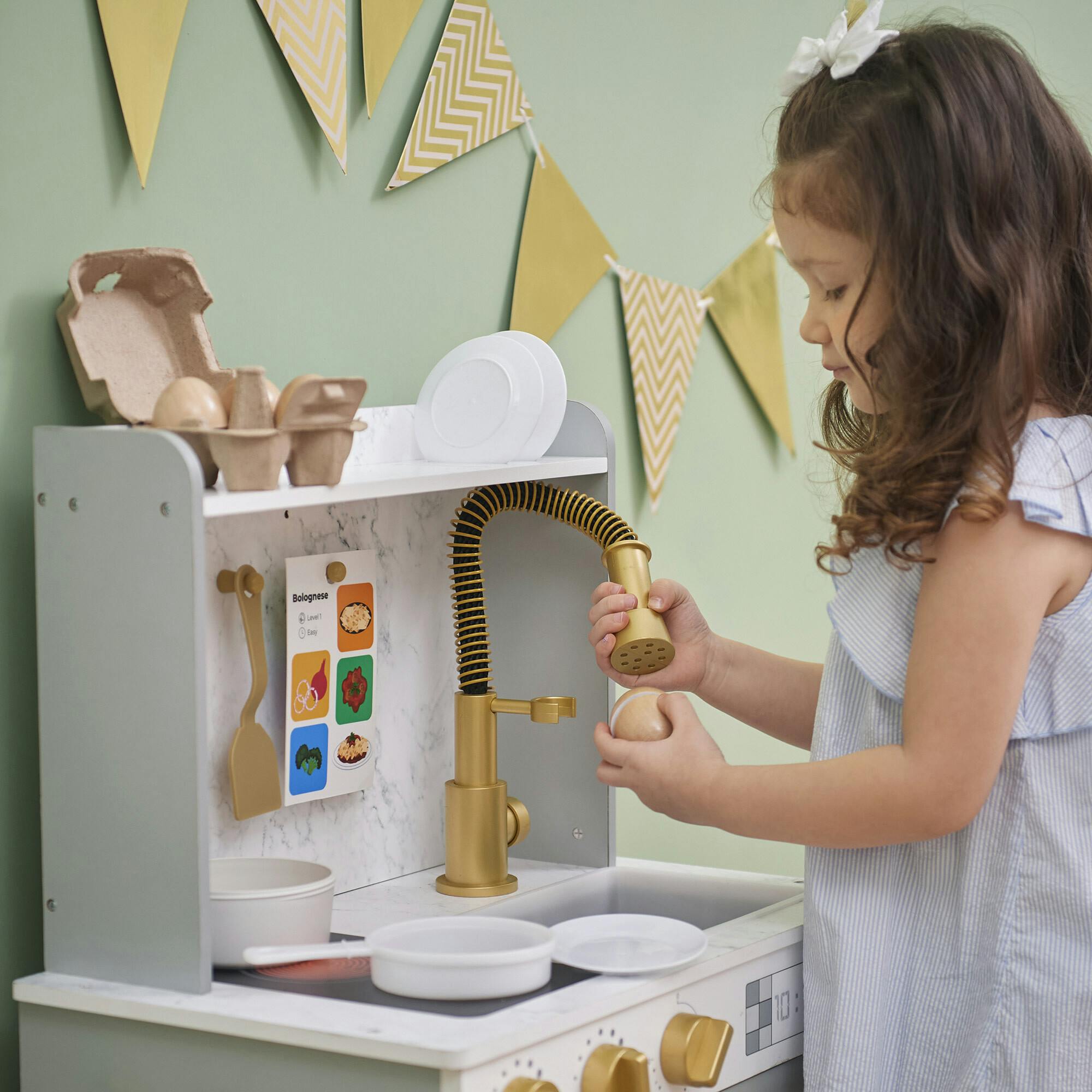Little Chef Memphis Small Play Kitchen - Gray/Gold