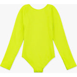 Crinkle Long Sleeve One Piece Swimsuit, Lime