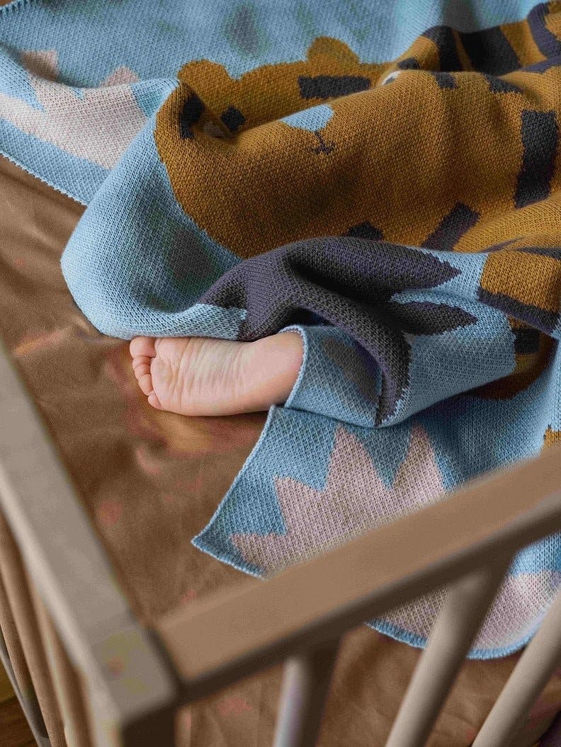 Surprised Tiger Knit Midi Blanket