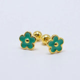 Flower Earrings (14K Gold Plated)