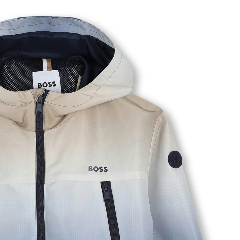 Blue Gradient Hooded Windbreaker