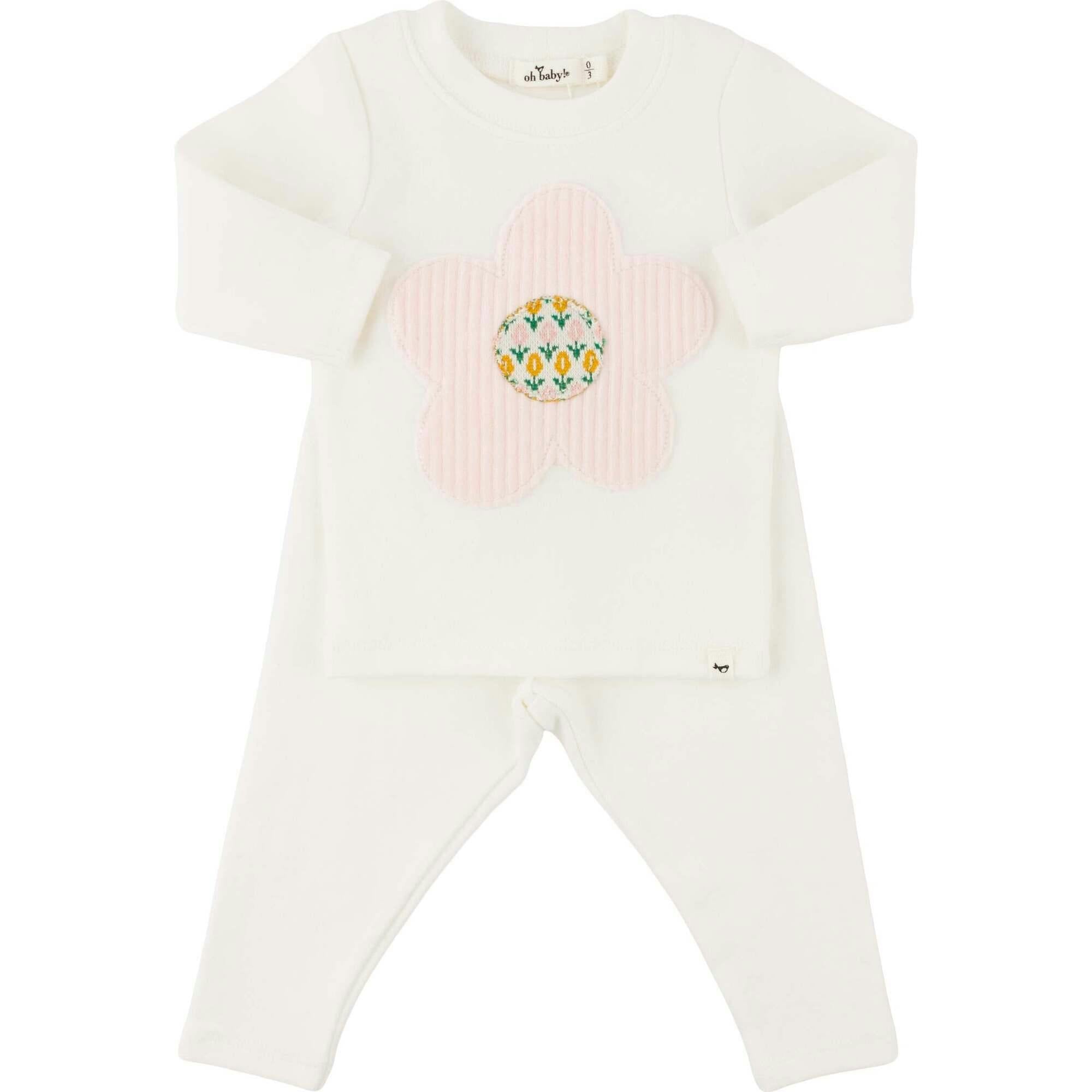 Quilted Flower Applique L/S 2pc Set