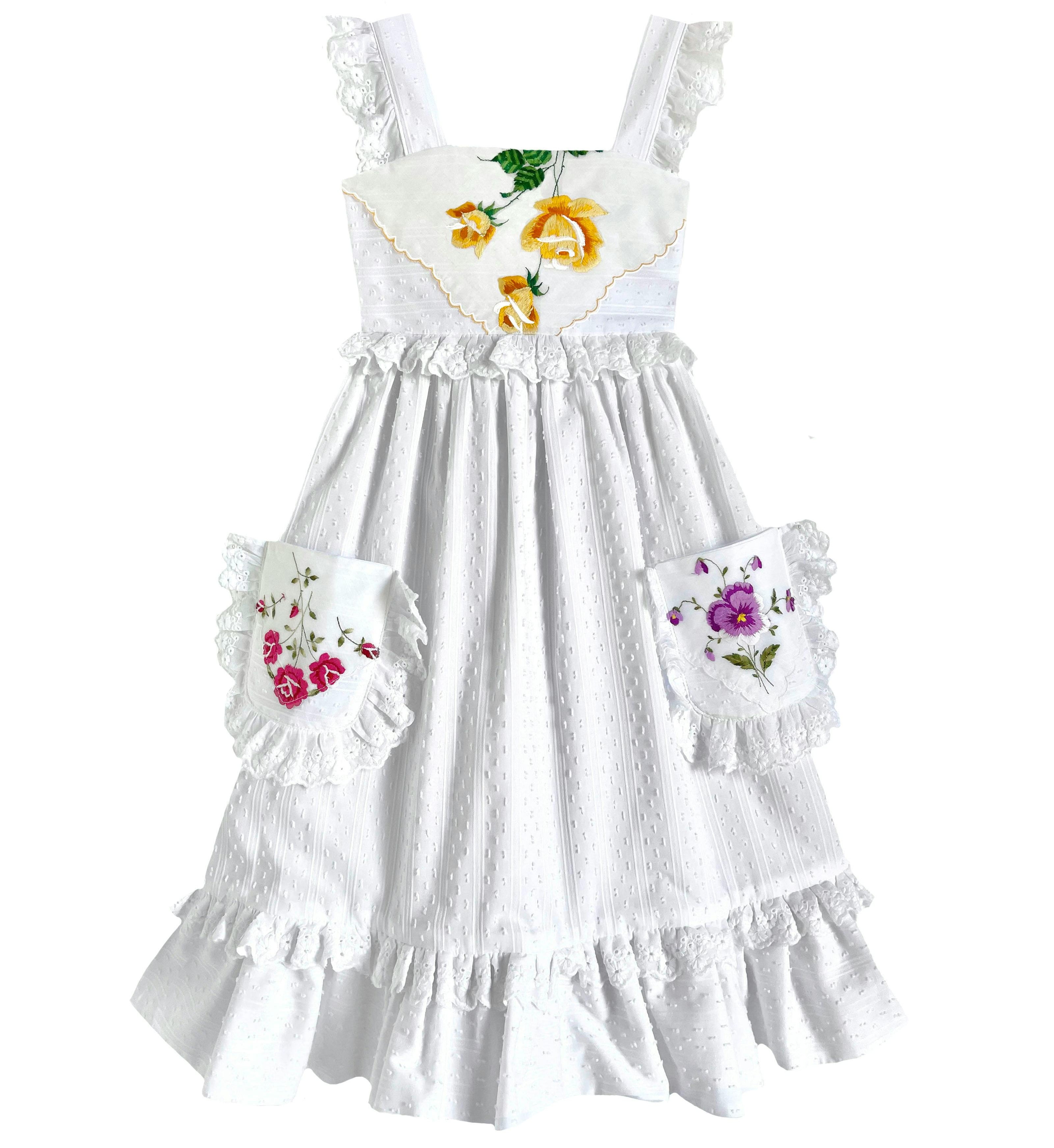 10y Heirloom Handkerchief Dress - Golden Roses