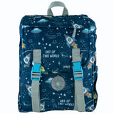 Sleep-n-Pack: Packable Little Kid's Sleeping Bag & Backpack, Cozy Mink, Space & Rockets