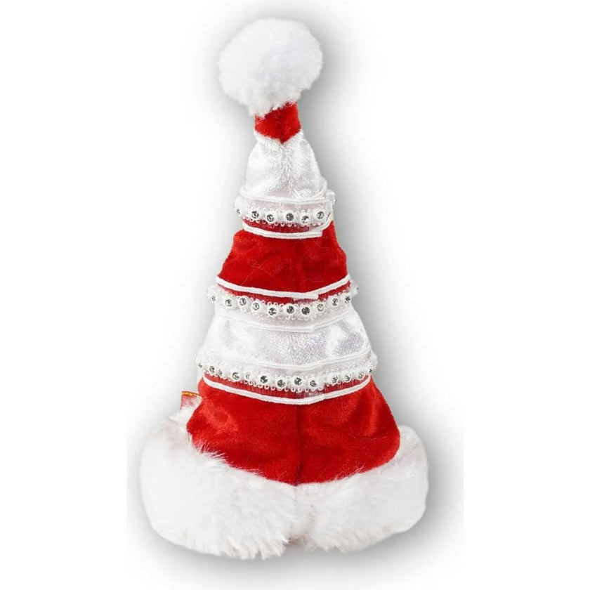 CHRISTMAS HAT - RED RIBBON W/ HOLLY LEAVES, Red