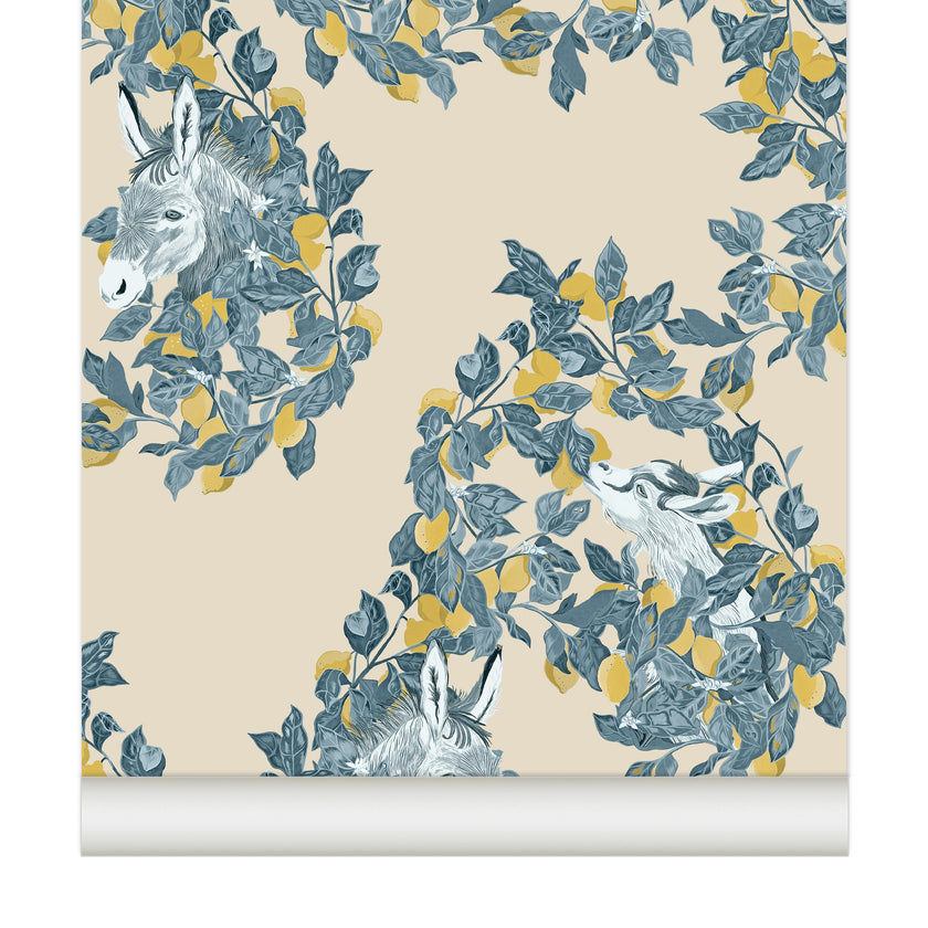 Wallpaper Citron'âne color Bleu Jean