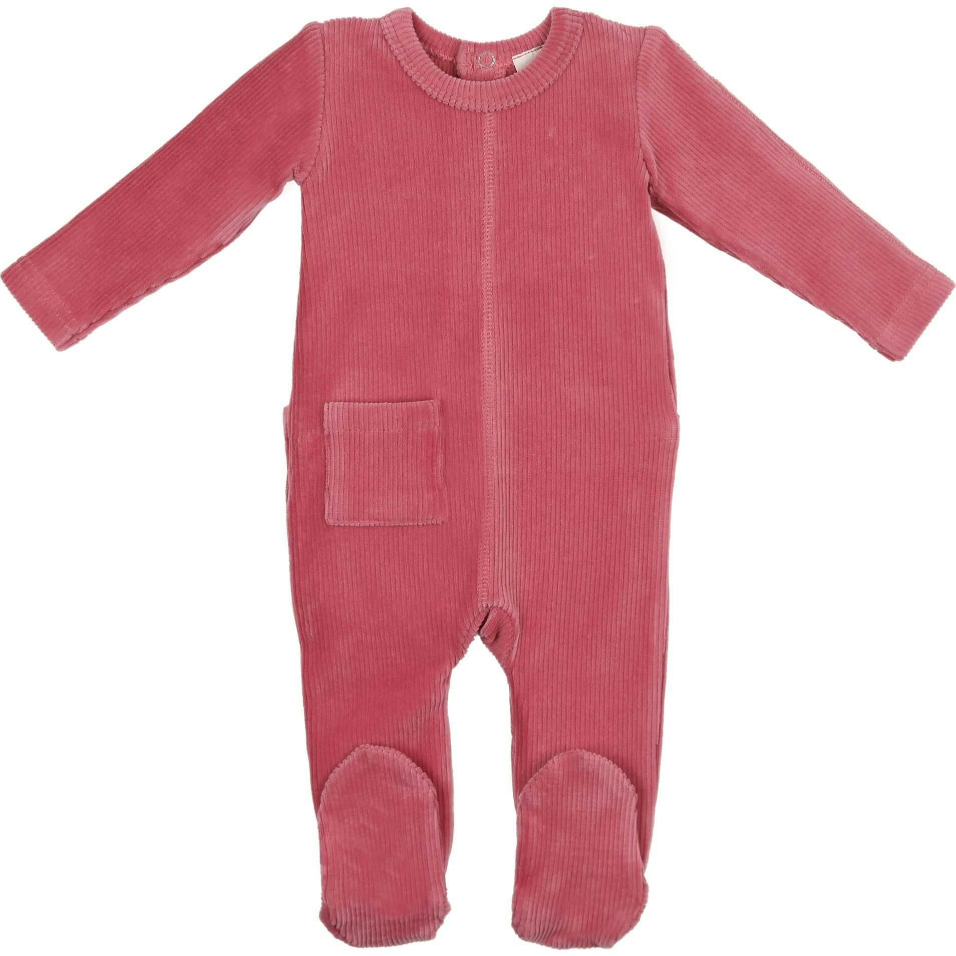 Ribbed Velour Footie