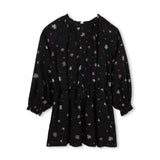 Black Floral Crepe Dress