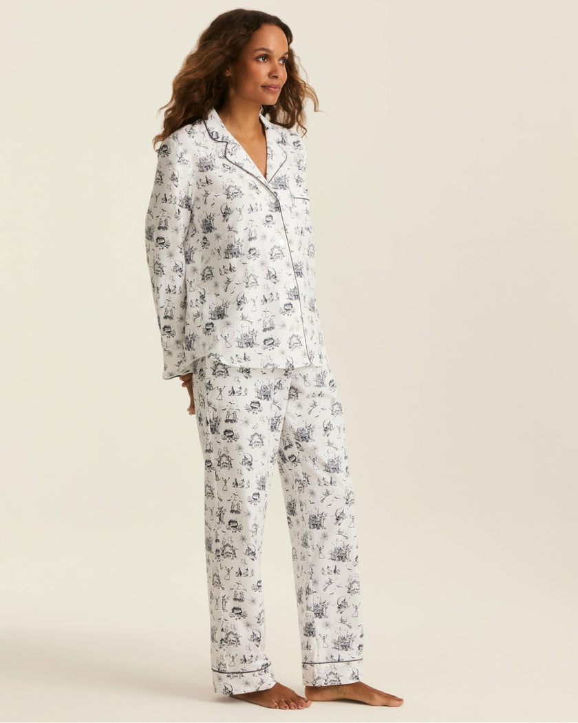 Women's Twill Pajama Set in Hallow's Eve Toile