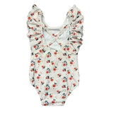 Baby Girl Ruffle Sleeve Cross Back Swimsuit in Zoey Daisy