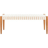 Amalia Leather Weave Bench