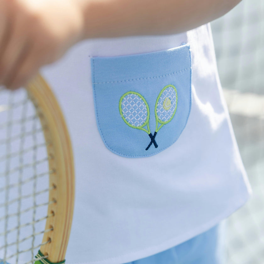 Knit Short Set With Tennis Rackets