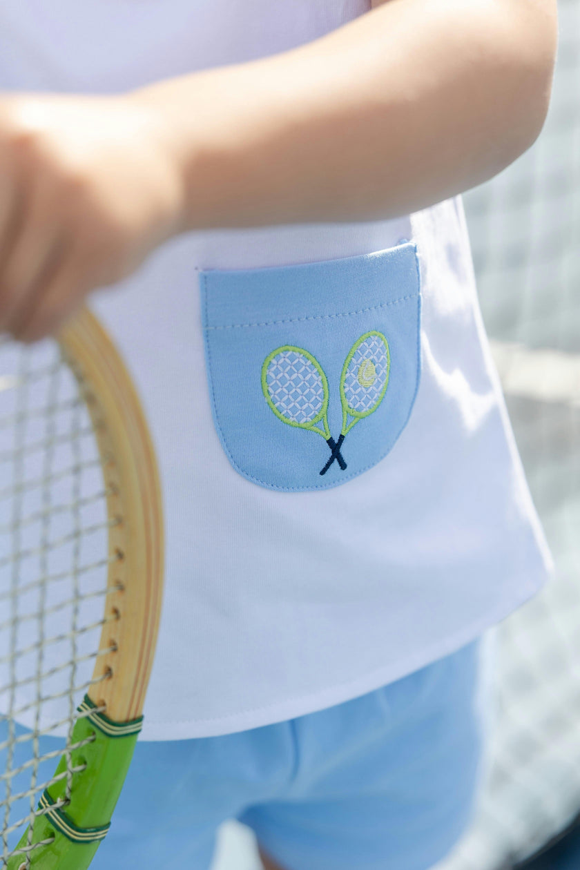 Knit Short Set With Tennis Rackets