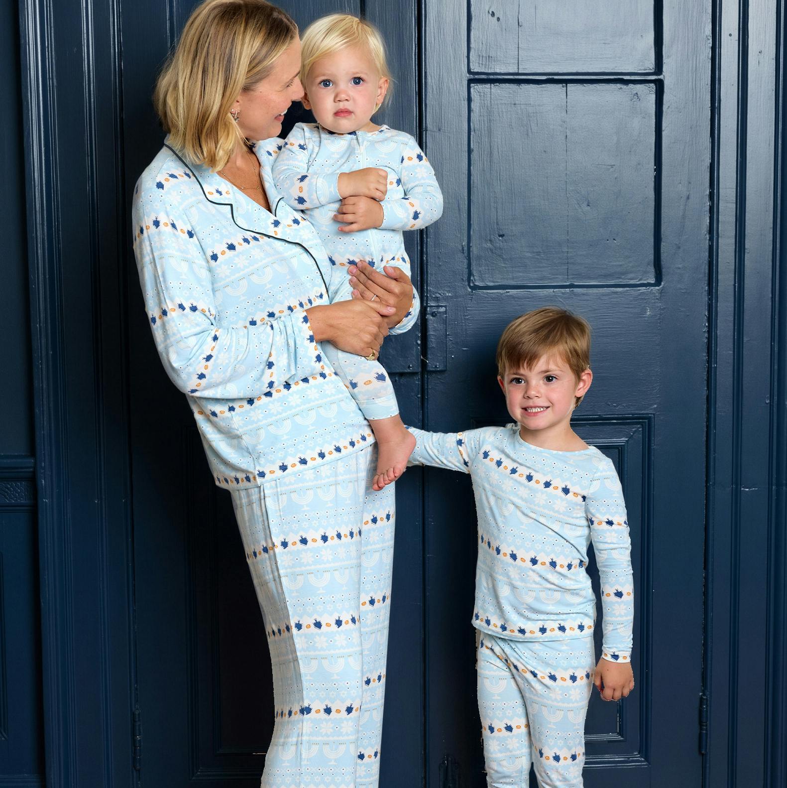 Kids Bamboo PJ Set - Hanukkah Fair Isle