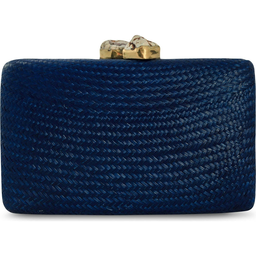 Women's Jen Straw White Stone Clutch Bag