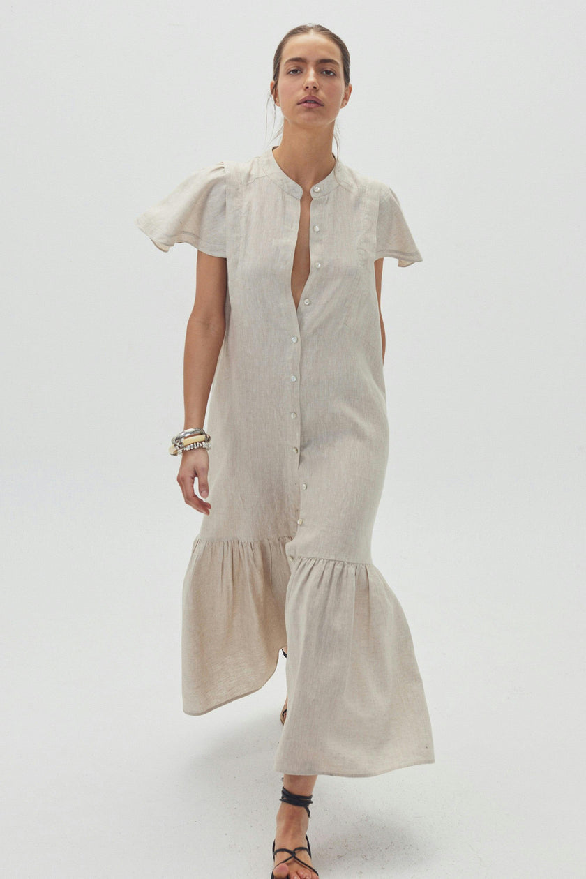 Willow Linen Dress - Natural