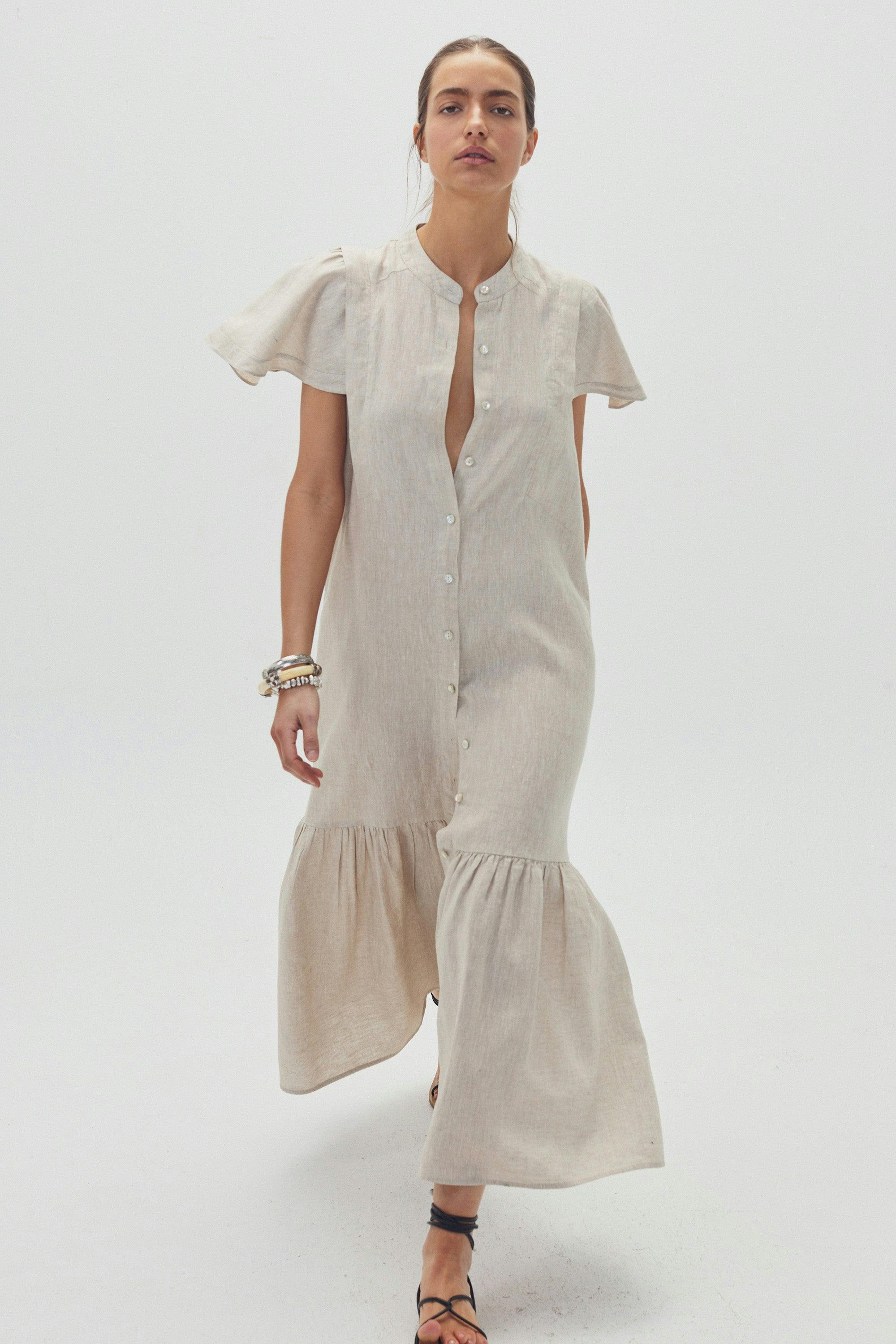 Willow Linen Dress - Natural