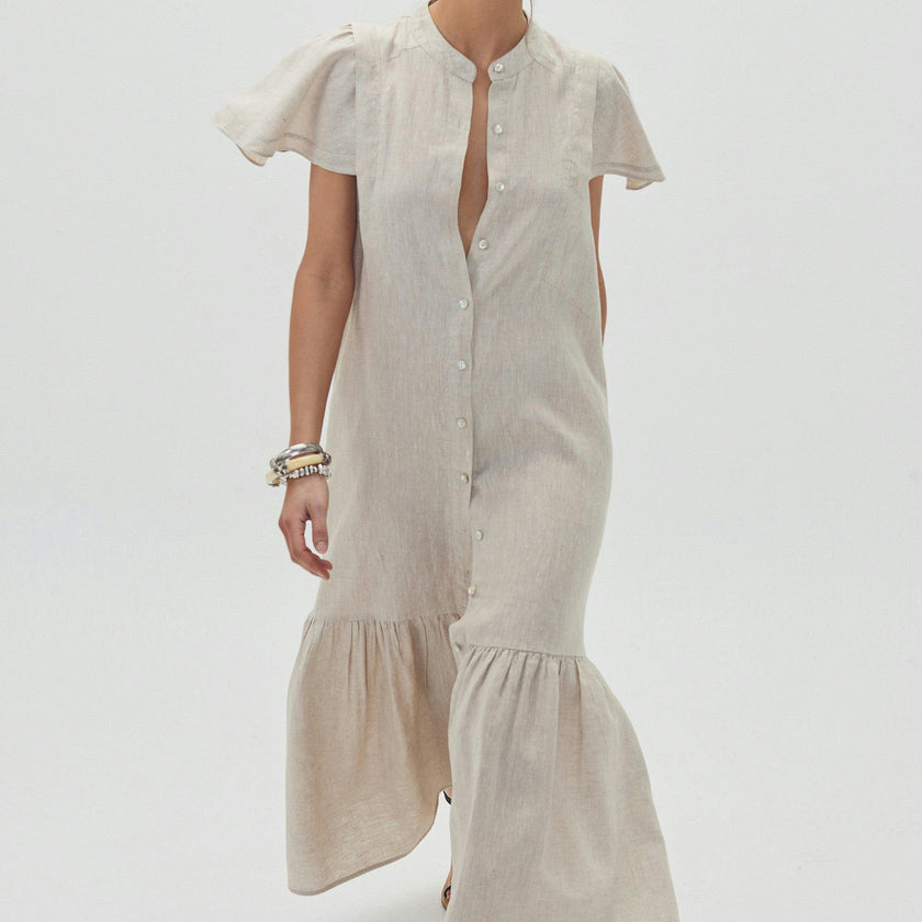 Willow Linen Dress - Natural