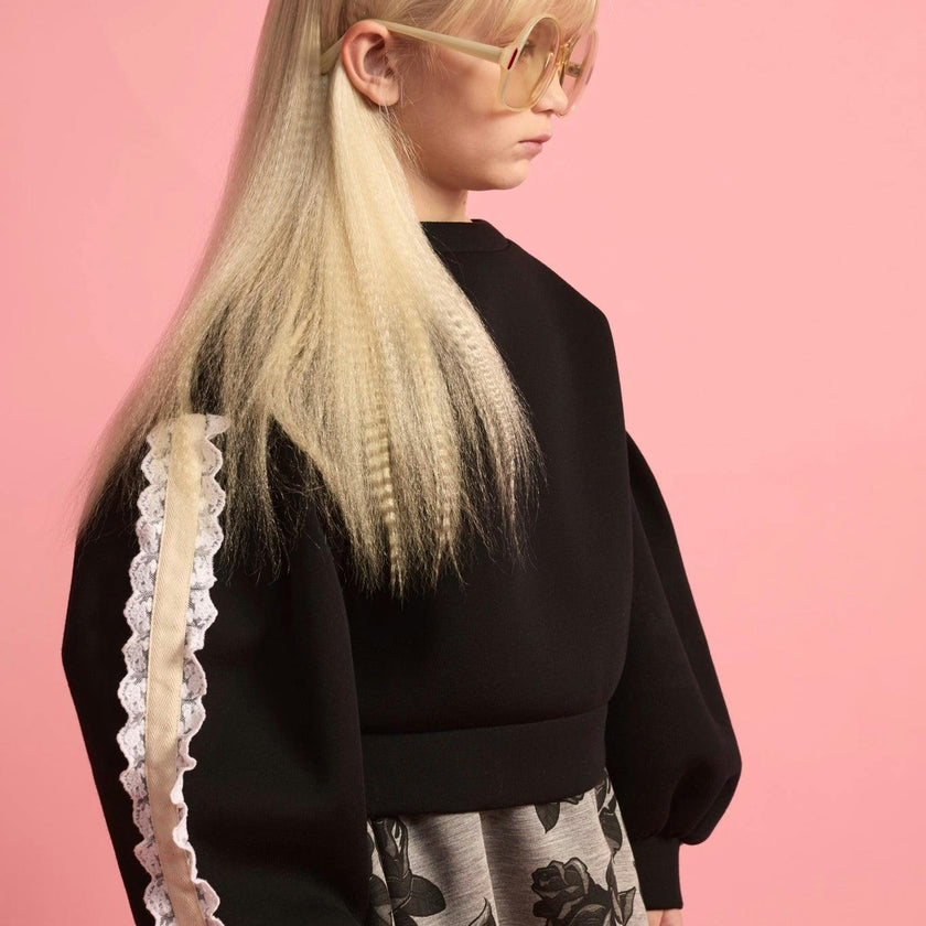 Neoprene Lace Ballon Sweatshirt