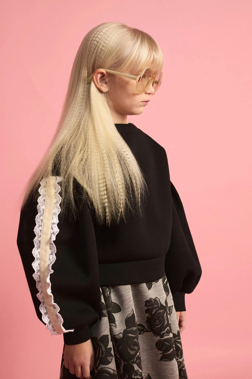 Neoprene Lace Ballon Sweatshirt