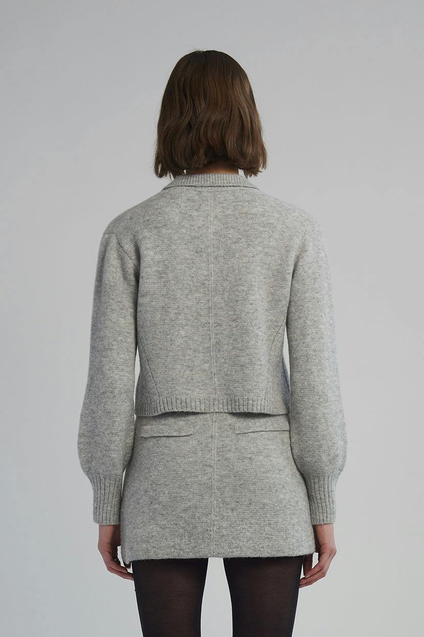 SADIE CARDI | PALE MELANGE GREY
