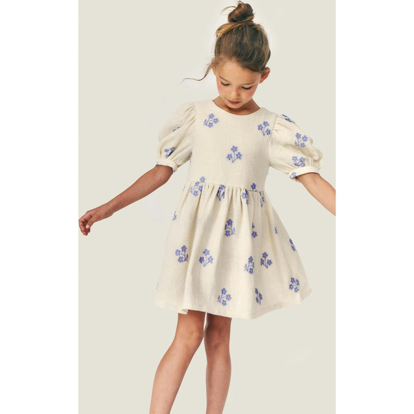 Mipounet SS26 Sandrine, Dress Ecru Blue