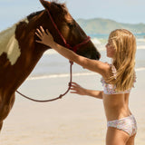 girls orchid floral v-neck ruffle bikini